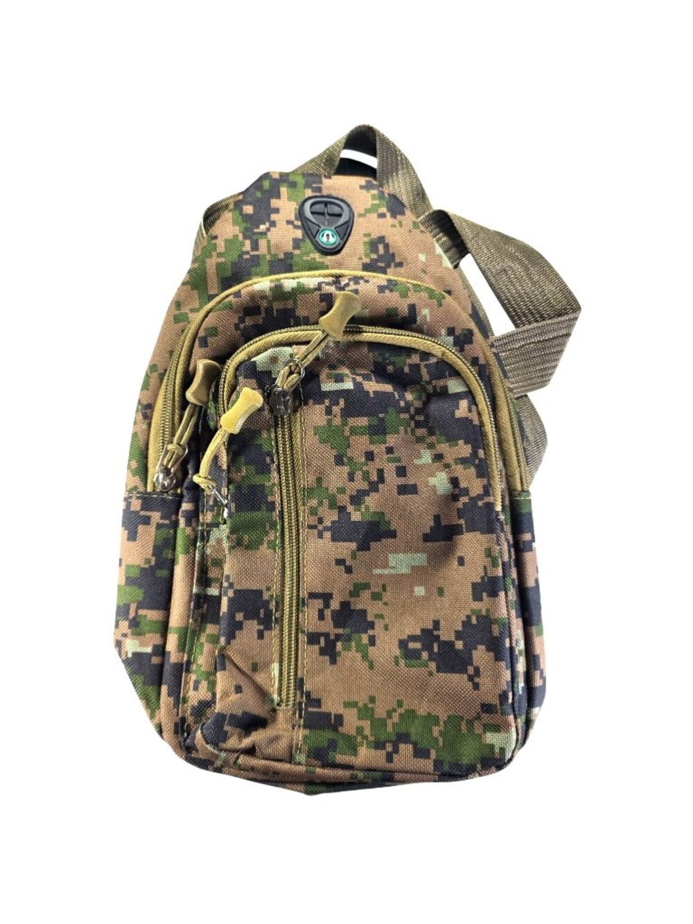 Camouflage Crossbody Small Sling Backpack Zipper Compartments Adjustable Strap